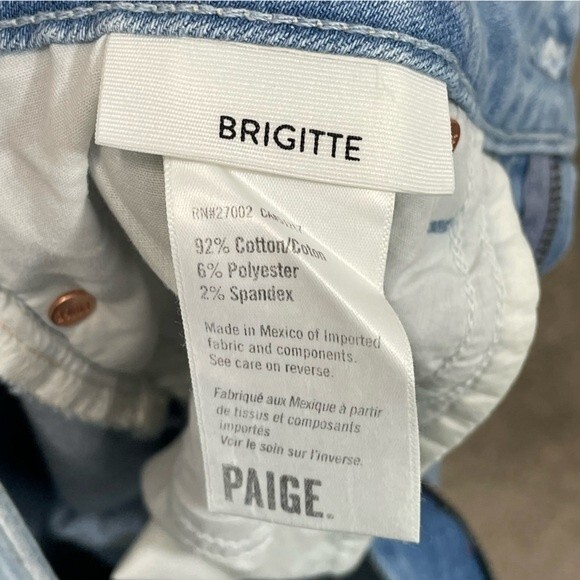 NWT‎ Paige Brigitte Boyfriend Skinny Jeans Destructed Denim Size 26 - Picture 9 of 12